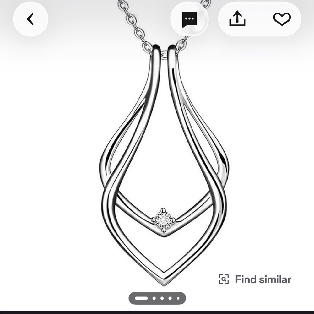 💎 Sterling Silver Moissanite Ring Holder Pendant Necklace 20in